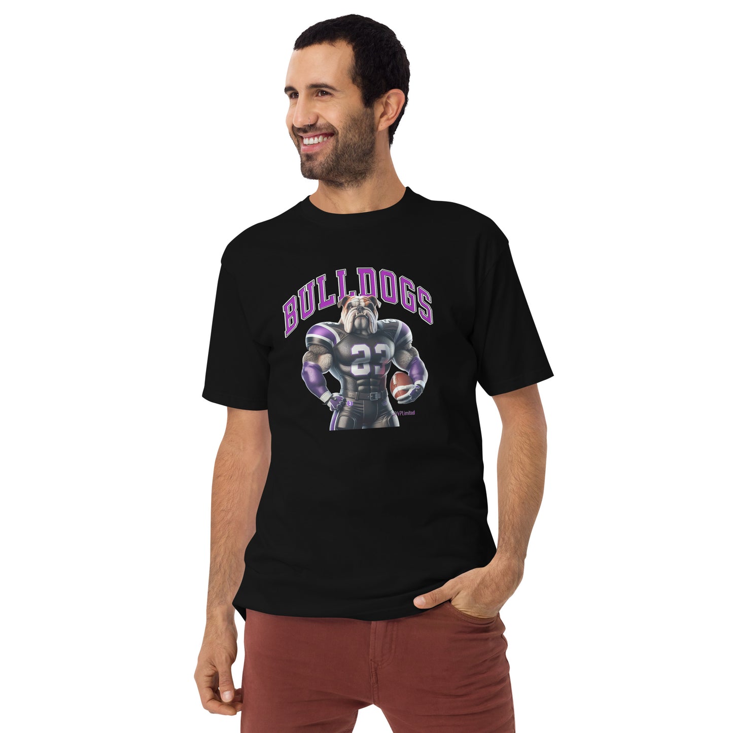 Bulldog Football Tee Men’s premium heavyweight tee